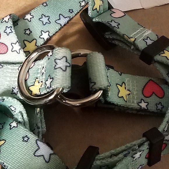 Yellow dog small step in dog harness green star - Picture 4 of 4